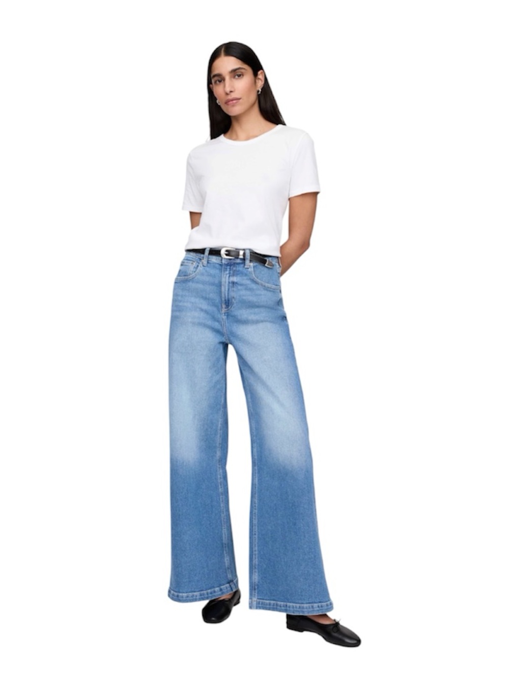 GAP Extra High Rise Stride Wide Leg Jeans Light Indigo Baggy Jeans Size 30 10L